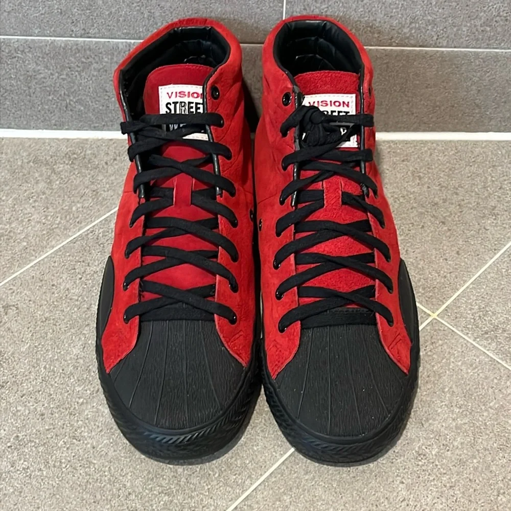 Vision Street Wear VSW Suede Hi skate skateboard shoes sneakers red Mens Size 13